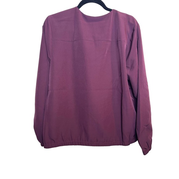 New StyleList by Micaela Burgandy Jacket Full Zip Blazer Size Medium - Picture 2 of 10